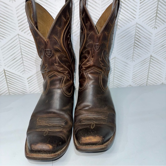 Ariat Brown Leather Legend Phoenix Square Toe Cowboy Western Boots Sz 11.5 D - Picture 2 of 8